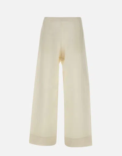 Fabiana Filippi Wide Leg Linen Viscose Trousers In Neutral
