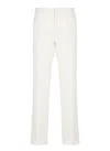 Fabiana Filippi Tailored White Cotton Pants With Functional Pockets In White