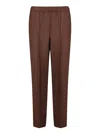 Fabiana Filippi Elastic-waist Side-seam Trousers In Brown
