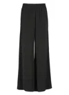 Fabiana Filippi Relaxed Wide-leg Viscose Trousers With Elastic Waistband In Black