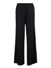 Fabiana Filippi Relaxed-fit Linen Trousers With Elastic Waistband In Black