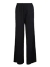 Fabiana Filippi Relaxed-fit Linen Trousers With Elastic Waistband In Black