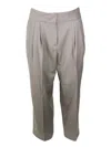 Fabiana Filippi Wide Trousers With Pences And Welt Pockets In Soft Stretch Wool In Brown