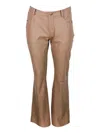 Fabiana Filippi Soft Lambskin Bootcut Trousers In Brown