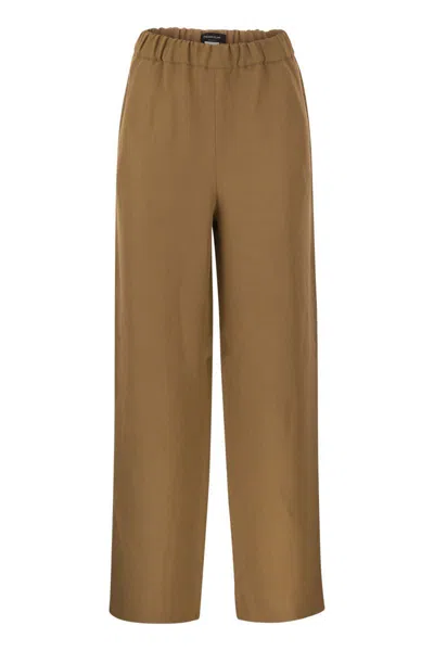 Fabiana Filippi Viscose And Linen Jogging Trousers In Brown