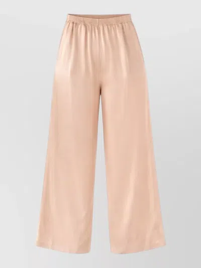Fabiana Filippi Trousers Elastic Waistband Relaxed Wide Leg In Pink