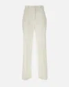 Fabiana Filippi White Linen Viscose Wide Trousers In Gray