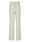 Fabiana Filippi Striped Linen Blend High Waist Trousers In Grey