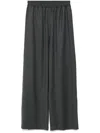 Fabiana Filippi Fluid Wide Flannel Trousers With Elastic Waistband In Gray