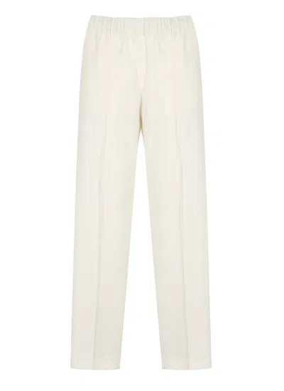 Fabiana Filippi Trousers Ivory In Beige