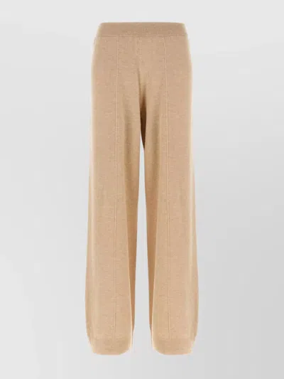 Fabiana Filippi Cropped Wide-leg Pants With Ribbed Waistband And Vertical Seams In Brown
