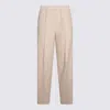 Fabiana Filippi Elastic Waistband Straight Leg Trousers With Pleated Front In Pink