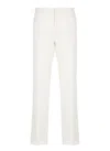 Fabiana Filippi Tailored White Cotton Pants With Functional Pockets In White