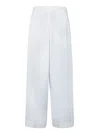 Fabiana Filippi Grey Silk Taffeta Trousers In White