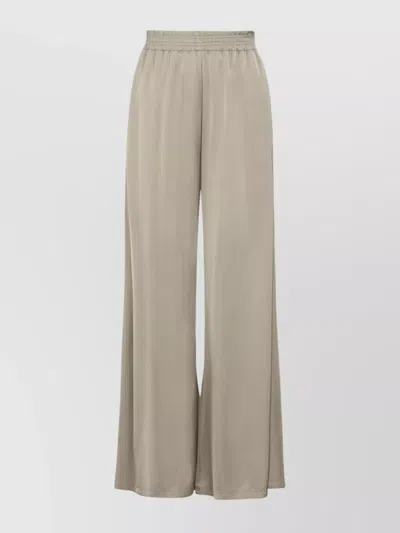 Fabiana Filippi Trousers Wide Leg Elastic Waistband In Grey