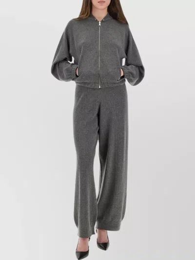 Fabiana Filippi Trousers Wide Leg Elastic Waistband In Gray