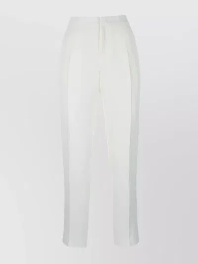 Fabiana Filippi Trousers With Front Pleats And Back Pockets In White