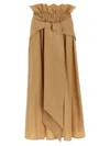 Fabiana Filippi Tulip Midi Skirt With Front Bow In Brown