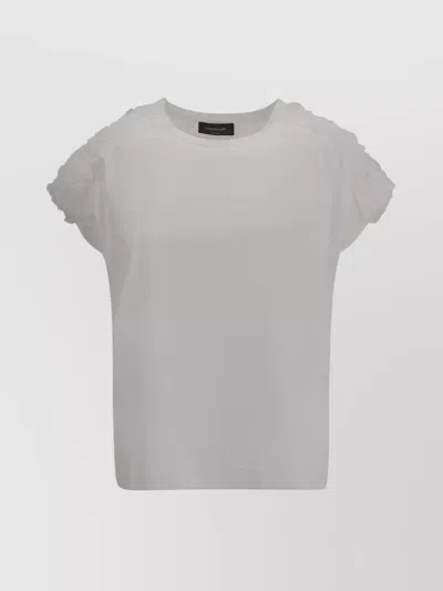 FABIANA FILIPPI TULLE APPLIQUÉ CREW-NECK TOP