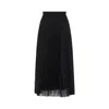 Fabiana Filippi Pleated Maxi Skirt With Sheer Overlay And High Waistband In Black