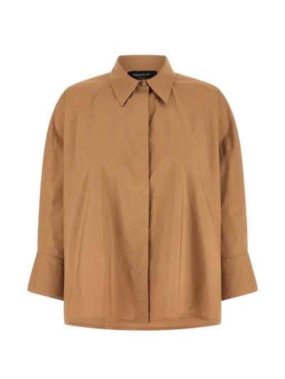 Fabiana Filippi Shirt Featuring Diamond Thread Point Collar In Brown