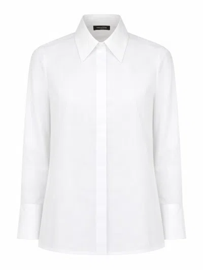 Fabiana Filippi Tulle Diamond-thread Shirt In White