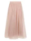 Fabiana Filippi High Waist Tulle Midi Skirt In Pink