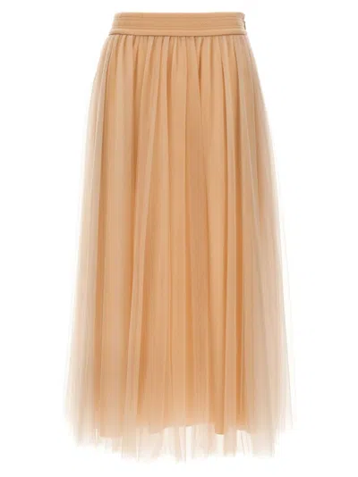 FABIANA FILIPPI TULLE LONGUETTE SKIRT WITH FLOWING LAYERS