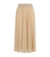Fabiana Filippi Pleated Tulle A-line Midi Skirt In Pink