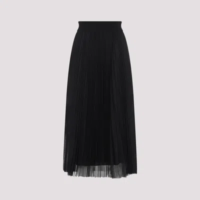 Fabiana Filippi Pleated Tulle A-line Midi Skirt In Black