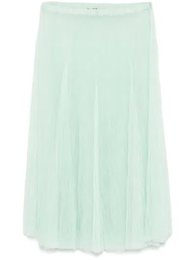 Fabiana Filippi Tulle Midi Skirt In Mint