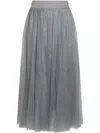 Fabiana Filippi Tulle Midi Skirt In Grey