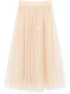 Fabiana Filippi Tulle Midi Skirt In Neutrals