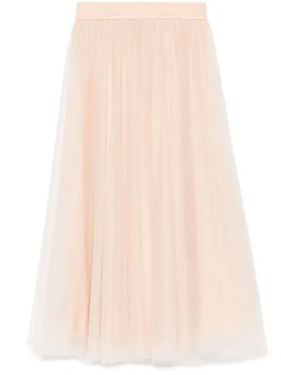 Fabiana Filippi Tulle Midi Skirt In Multicolor