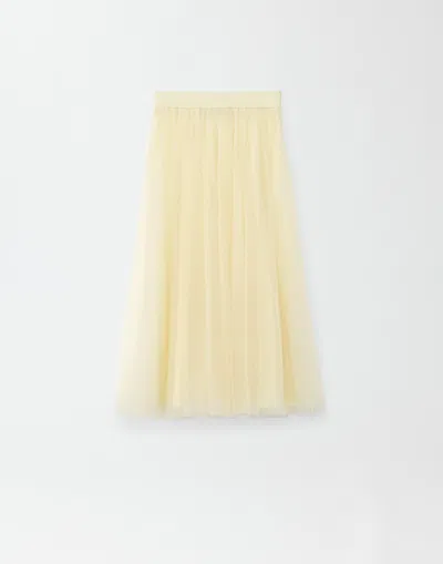 Fabiana Filippi Tulle Midi Skirt In Yellow