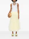 Fabiana Filippi Elasticated-waist Tulle Midi Skirt In Yellow