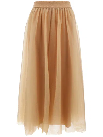 Fabiana Filippi Woman Midi Skirt Marigold Size 4 Polyamide, Metal, Polyester, Elastane In Cipria