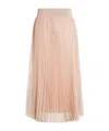 Fabiana Filippi Pleated Tulle Wide Skirt In Light Pink