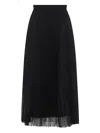 Fabiana Filippi Pleated Maxi Skirt With Sheer Overlay And High Waistband
