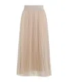Fabiana Filippi Flowing Pleated Maxi Skirt With Elastic Waistband In Neutral
