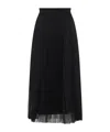 Fabiana Filippi Pleated Maxi Skirt With Sheer Overlay And High Waistband