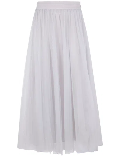 Fabiana Filippi Tulle Wide Skirt In White