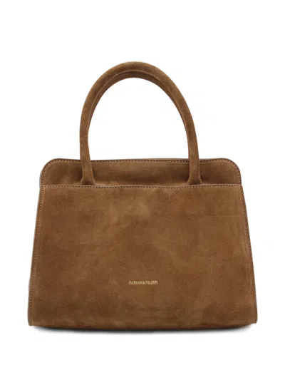 Fabiana Filippi Turn-lock Top-handle Shoulder Bag In Brown