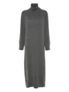 Fabiana Filippi High-neck Long-sleeve Dress In Gray