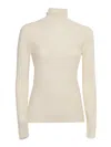 Fabiana Filippi Ribbed Knit Turtle Neck Sweater In White