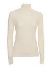 Fabiana Filippi Ribbed Knit Turtle Neck Sweater In White