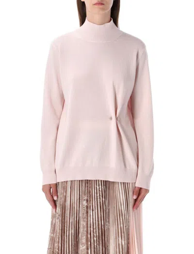 Fabiana Filippi Long Sleeve Mock Neck Knit Sweater In Pink