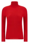 Fabiana Filippi Ribbed Virgin Wool And Silk Turtleneck Sweater In Red