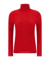 Fabiana Filippi Ribbed Virgin Wool And Silk Turtleneck Sweater In Red