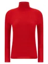 Fabiana Filippi Ribbed Virgin Wool And Silk Turtleneck Sweater In Red